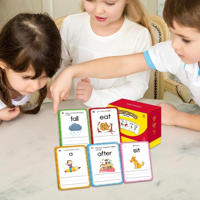 Sight Words Flash Cards Kindergarten Preschool Learning Set Paper Material Educational Word Practice - Image 4